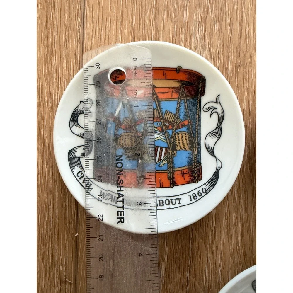 Vintage Lipper & Mann Japan Miniature Plates Set of 3 Americana Civil War Drum